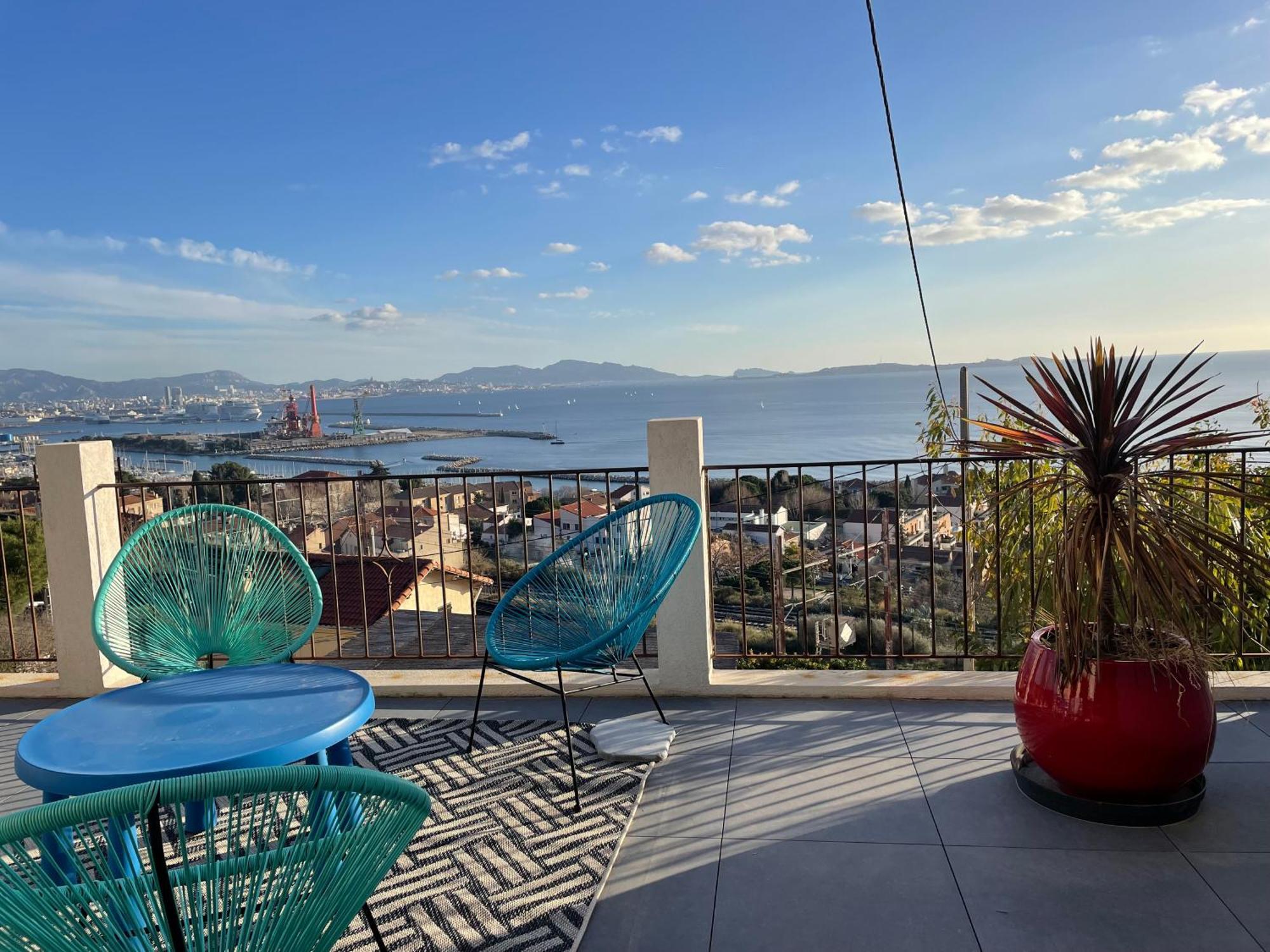 Superbe Terrasse Avec Vue Panoramique Sur La Mer Марсель Экстерьер фото